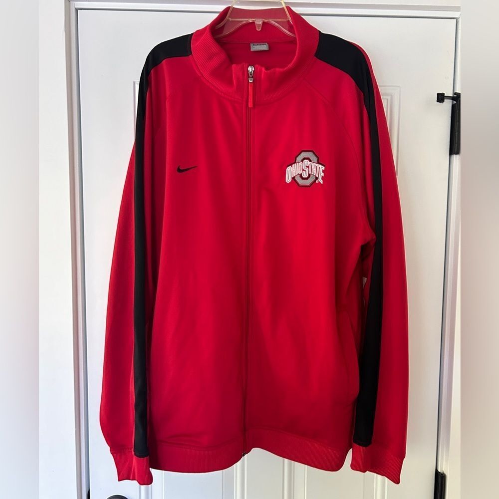 Nike Ohio State men’s zip up long sleeve red track jacket XXL